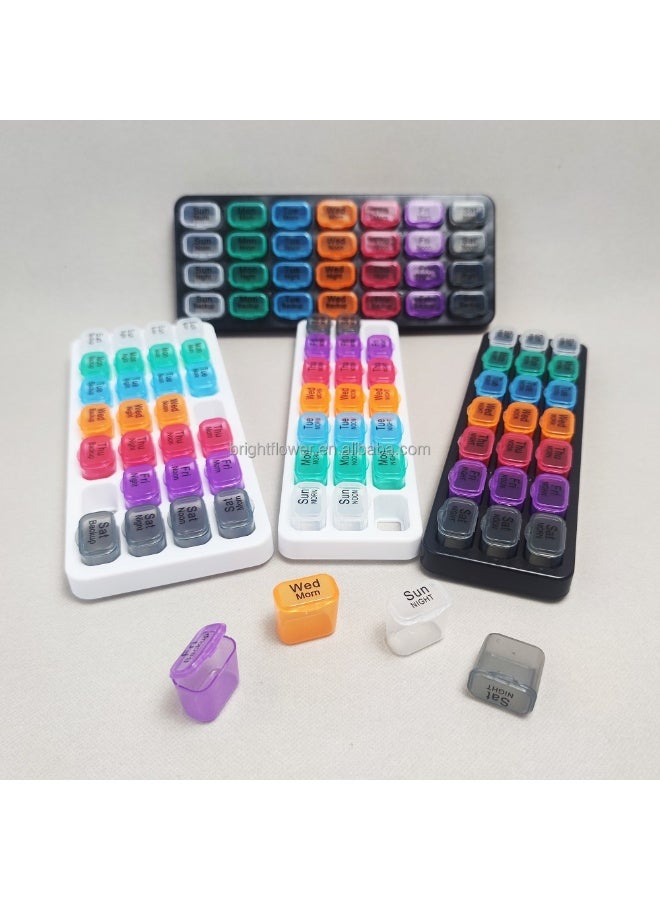 Weekly Pill Organizer with Daily Removable Compartments Divided into Three Time Slots Portable and Compact for Daily Use and Travel Easy to Carry and Stay Organized - Image 3